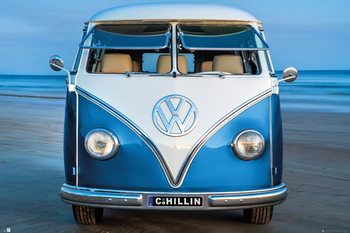 Poster Volkswagen - Brendan Ray Blue Kombi