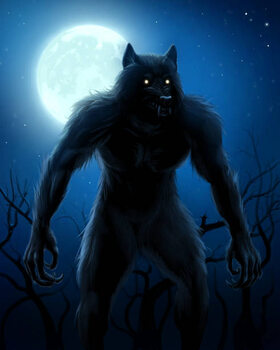 Poster Werewolf and moon