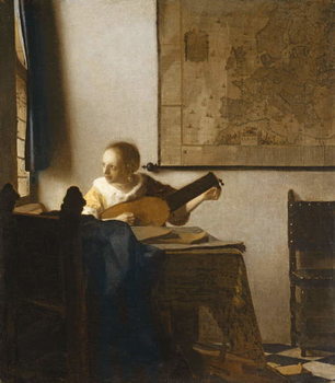 Poster Woman with a Lute, c.1662-1663