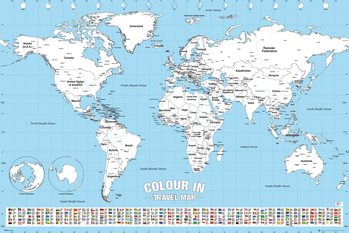 Poster World Map - Colour In