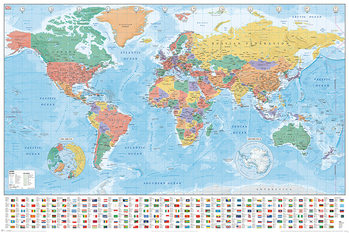 World Maps, Wall Art, Posters, Prints and Wall Murals - Buy online at ...