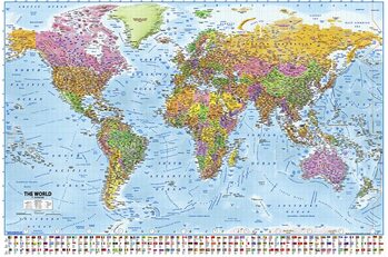 Poster World Map - Flags