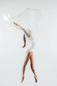 Плакат Young ballet dancer is posing at the studio