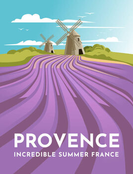 Αυτοκόλλητο Provence lavender fields and windmills. Classic