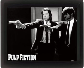 Πλαισιωμένη 3D αφίσα PULP FICTION - guns