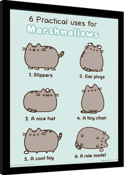 Framed Poster Pusheen - Practical Uses for Marshmallows