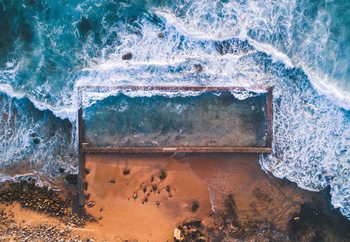 Quadro em vidro Beach Pool