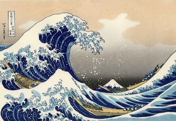 Quadro em vidro The Great Wave Off Kanagawa, Hokusai