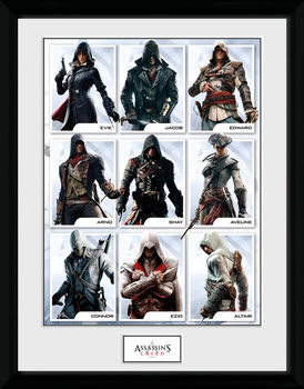 Assassins Creed - Compilation Characters Poster Emoldurado