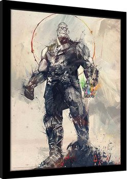 Avengers: Infinity War - Thanos Sketch Poster Emoldurado