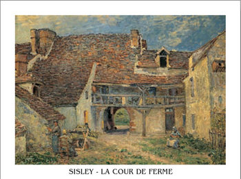 Reprodução do quadro Courtyard of Farm at St. Mammes, 1884