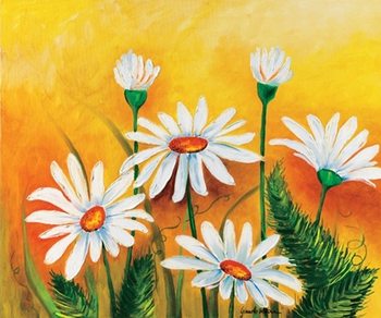 Reprodução do quadro Daisies and Ferns