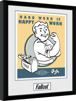 Fallout - Hard Work Poster Emoldurado