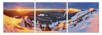 Quadro Golden sunset over the mountains