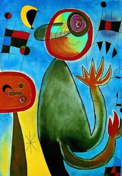 Reprodução do quadro Joan Miro - Les Echelles En Rou De Feu