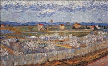 Reprodução do quadro La Crau with Peach Trees in Blossom, 1889