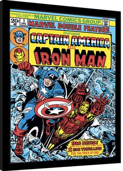 Marvel Comics - Captain America and Iron Man Poster Emoldurado