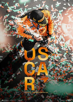 Impressão artística McLaren Formula 1 Team - Oscar Piastri - Maiden Grand Prix Win - Hungary - 2024 -Collector’s Edition