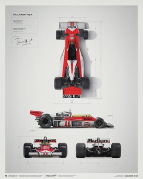 Reprodução do quadro McLaren M23 - James Hunt - Blueprint - Japanese GP - 1976