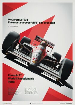 Reprodução do quadro McLaren MP4/4 - Ayrton Senna - MP4/4 - San Marino GP - 1988