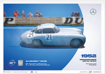 Impressão artística Mercedes 300 Sl - 24H Le Mans - 100th Anniversary - 1952