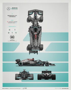 Reprodução do quadro Mercedes-AMG Petronas F1 Team - W12 - Blueprint - 2021
