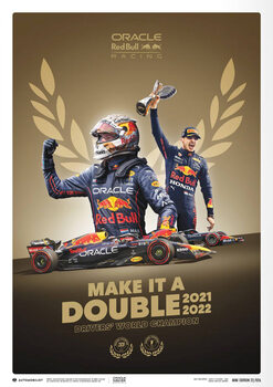 Impressão artística Oracle Red Bull Racing - Make It Double - Max Verstappen - 2022 F1® World Drivers' Champion