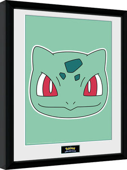 Pokemon - Bulbasaur Face Poster Emoldurado