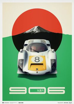 Impressão artística Porsche 906 - Japanese GP - 1967 - White