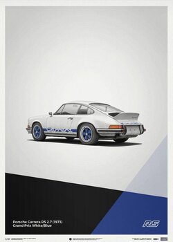 Impressão artística Porsche 911 RS - White - Limited Poster