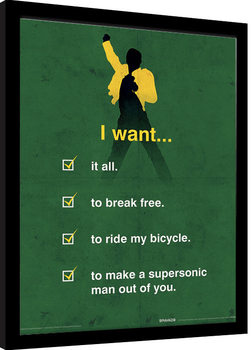 Queen - I Want Checklist Poster Emoldurado