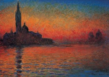 Reprodução do quadro San Giorgio Maggiore at Dusk - Dusk in Venice (Sunset in Venice, Venice Twilight)