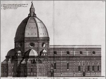 Reprodução do quadro Side View of Santa Maria del Fiore, Florence Cathedral