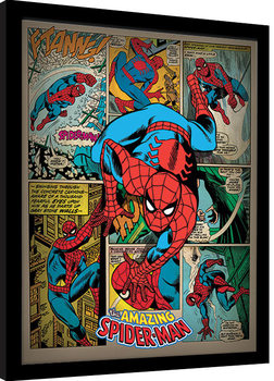 Spider-Man - Retro Poster Emoldurado