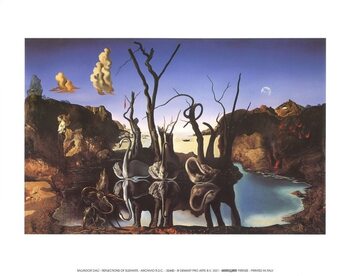 Reprodução do quadro Swans Reflecting Elephants, 1937