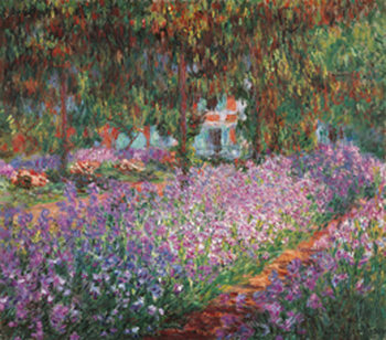 Reprodução do quadro The Artist's Garden at Giverny, 1900
