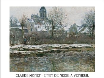 Reprodução do quadro The Church at Vetheuil under Snow, 1878