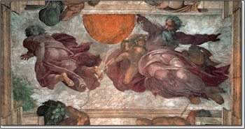 Reprodução do quadro The Creation of the Sun, Moon and Vegetation