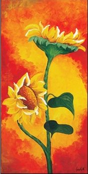 Reprodução do quadro Two Sunflowers