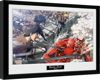 Poster Emoldurado Attack On Titan - Fight Scene