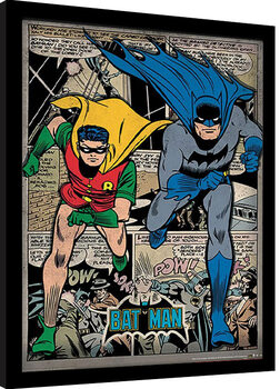 Poster Emoldurado Batman - Comic Montage