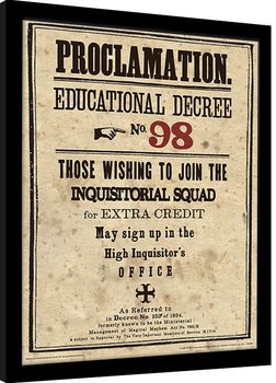 Poster Emoldurado Harry Potter - Educational Decree No. 98