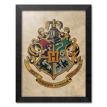 Poster Emoldurado Harry Potter - Hogwarts Chrest