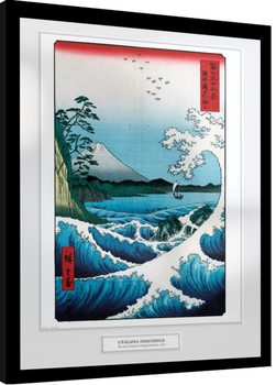 Poster Emoldurado Hiroshige - The Sea At Satta