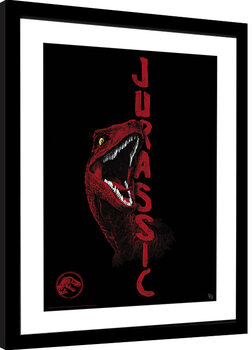Poster Emoldurado Jurassic World - Raptor