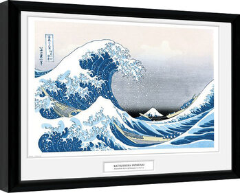 Poster Emoldurado Kacušika Hokusai - A Grande Onda de Kanagawa