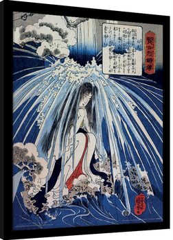 Poster Emoldurado Kuniyoshi - Tonosawa Waterfall