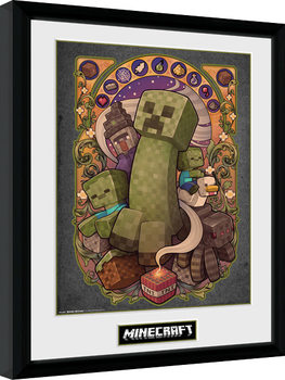 Poster Emoldurado Minecraft - Creeper Nouveau