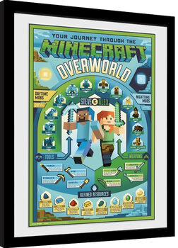 Poster Emoldurado Minecraft - Owerworld Biome