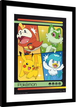 Poster Emoldurado Pokemon - Scarlet & Violet Starters